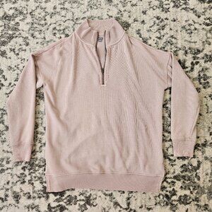 Aerie Light Pink Quarter Zip Sweatshirt